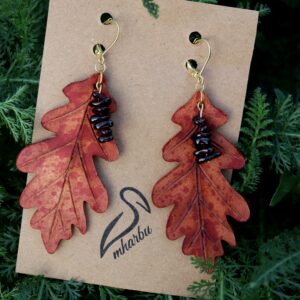 Náušnice Ancient Oak s granáty