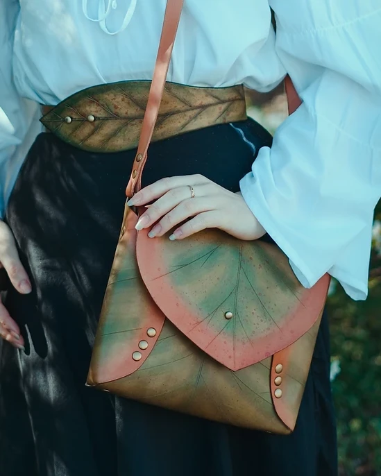 Set ✨ Kabelka skládaný list & Širší opasek Elven Leaf